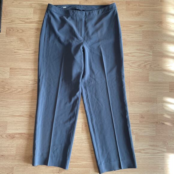 St. John Gray Grey High Waist Wide Leg Career Trouser Pants Women's 10 - Picture 1 of 6